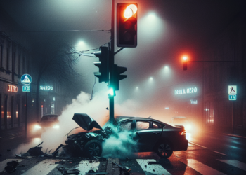 Udes u Nišu: Automobil se zakucao u semafor! (FOTO)