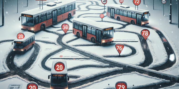Zbog leda na kolovozu, preusmerene linije autobusa 20, 27, 38, 74 i 79