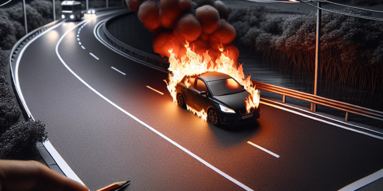 Buktinja na putu kod Užica: Automobil u pokretu zapalio se usred vožnje!