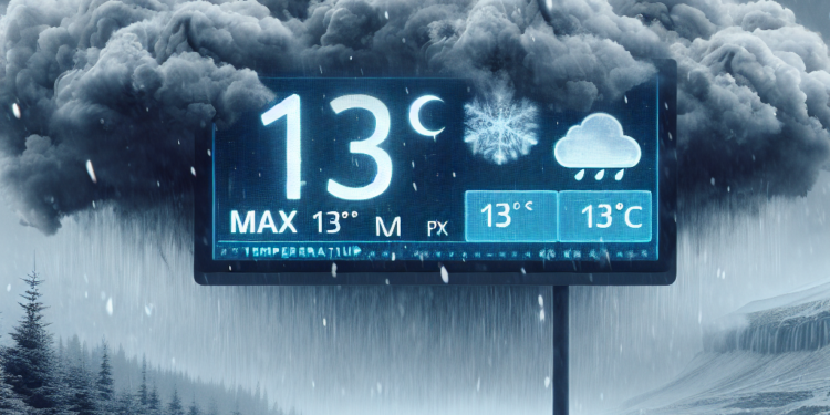 Oblačno i hladno: Kiša i sneg, temperatura do 13°C