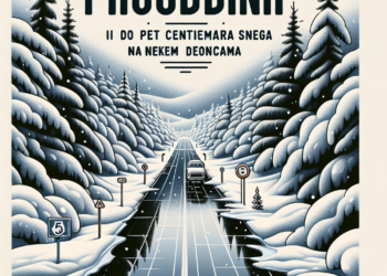Putevi Prohodni: Vlažni Kolovozi i Do Pet Centimetara Snega na Nekim Deonicama