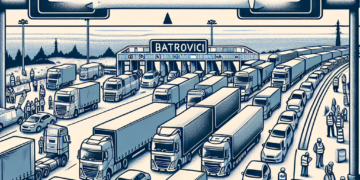 Teretna vozila na Batrovcima u čekanju: Sat vremena do prelaska granice