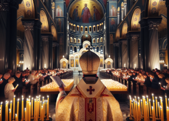 Episkop Petar predvodi ponoćnu liturgiju u Hramu Svetog Save za Vaskrs