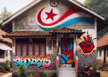 Grafiti „UČK“ ispisani na kući porodice Jovanović u selu Mogila