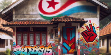 Grafiti „UČK“ ispisani na kući porodice Jovanović u selu Mogila